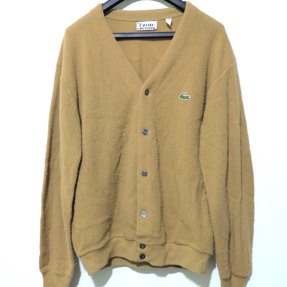 Vintage 70s 80s IZOD LACOSTE Ladies Cardigan Sweater Union Made USA Large Orlon - Picture 2 of 13